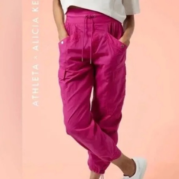 Athleta Pants - Athleta + Alicia Keyes Hot Pink High Waist Utility Jogger | NWOT!